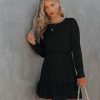 Clothing * | Suga-001 Dresses Easy To Love Ruffle Dress Black Final Sale