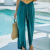 Clothing * | Buck-001 Grenada Tie Front Modal Blend Pants Teal