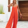 Clothing * | Flaw-001 Liberada Pocketed Jumpsuit Orange Take Me To Miami