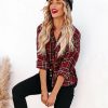 Clothing * | Oliv-001 Tops Lannah Cotton Blend Plaid Button Down Top Final Sale