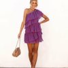 Clothing * | Endl-001 Guest Of Wedding Charmed Away Tulle Tiered Mini Dress Purple