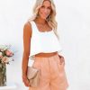 Clothing * | Acoa-001 Zyana Pocketed High Rise Tailored Shorts Peach Final Sale