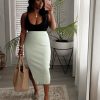 Clothing * | Fore-001 Vici Exclusives Leilani Ribbed Knit Midi Skirt Mint Final Sale