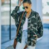 Clothing * | Dres-001 Coats & Jackets Avette Tencel Pocketed Camo Shacket Final Sale