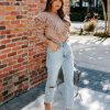 Clothing * | Entr-001 Dianna Ruffle Knit Sweater Oatmeal Final Sale