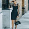 Clothing * | On T-001 Carmina Statement Sleeve Bodycon Dress Black Final Sale