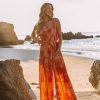 Clothing * | Aeom-001 Rosally Pocketed Tie Dye Jumpsuit Rust Final Sale Vici Exclusives