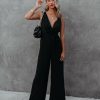 Clothing * | Suga-001 The Essential Pocketed Tie Jumpsuit Black Final Sale