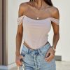 Clothing * | Acoa-001 Caledonia Corset Crop Top Beige Date Night Out