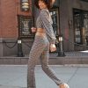 Clothing * | Skyl-002 Chambers Plaid High Rise Trousers Final Sale Chic Matching Sets