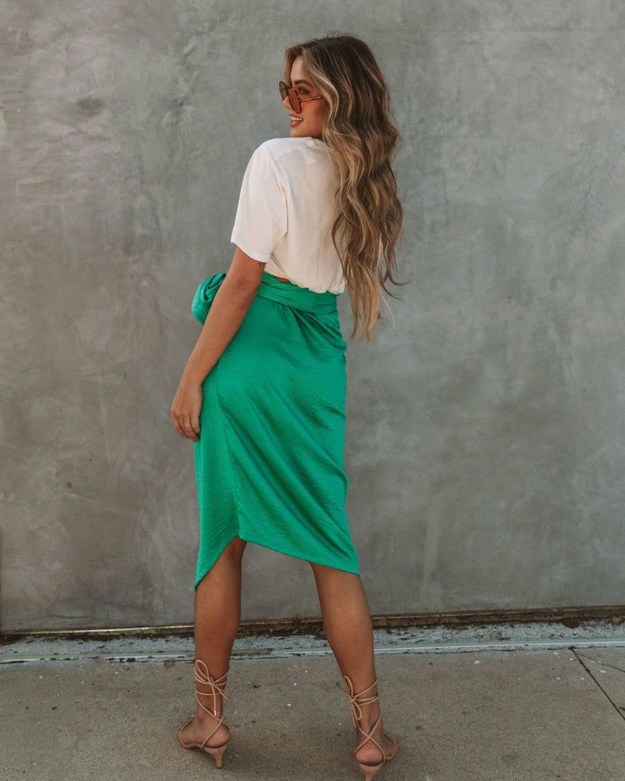 Clothing * | Tych-001 Skirts Devotion Wrap Midi Skirt Green