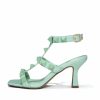 Shoes * | Shu -001 Kiley Studded Square Toe Kitten Heel Mint- Final Sale Guest Of Wedding