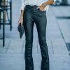 Clothing * | Kanc-001 Bottoms Howard High Rise Faux Leather Flare Pants