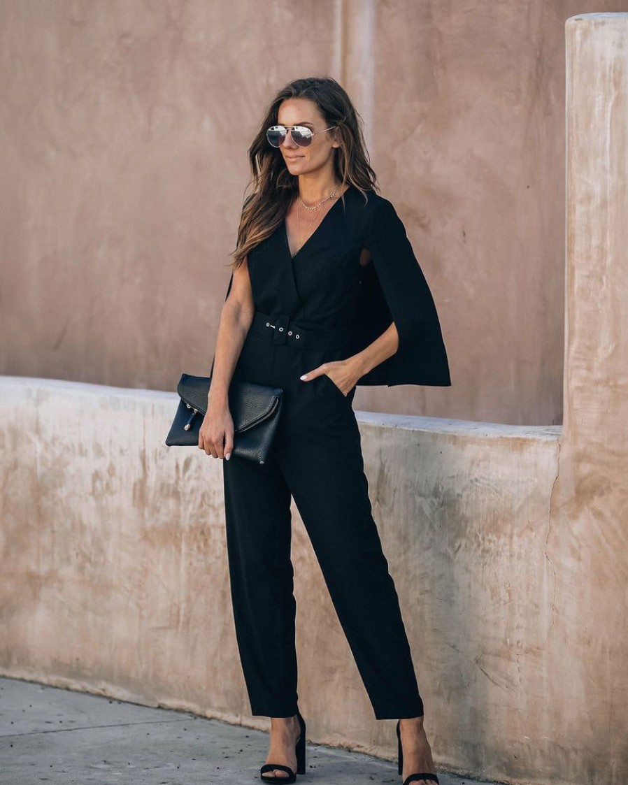 Clothing * | Salt-001 Express Not Impress Pocketed Cape Jumpsuit Final Sale