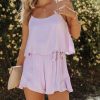 Clothing * | She -001 Rompers + Jumpsuits Sweet As Sugar Ruffle Romper Dusty Lilac