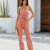 Clothing * | Blue-001 Rompers + Jumpsuits Cattano Cotton Utility Jumpsuit Rust