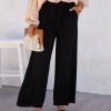 Clothing * | Hem-001 Moonlight Soul Pocketed Wide Leg Pants Black Bottoms