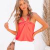 Clothing * | Tych-001 Made In The Usa Beautiful Chaos Tank Bright Coral Final Sale