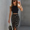 Clothing * | Do+B-001 Preorder Flawless And Classy Polka Dot Drape Midi Skirt Bottoms