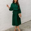 Clothing * | Tych-001 Dresses Woodhaven Tie Midi Dress Hunter Green