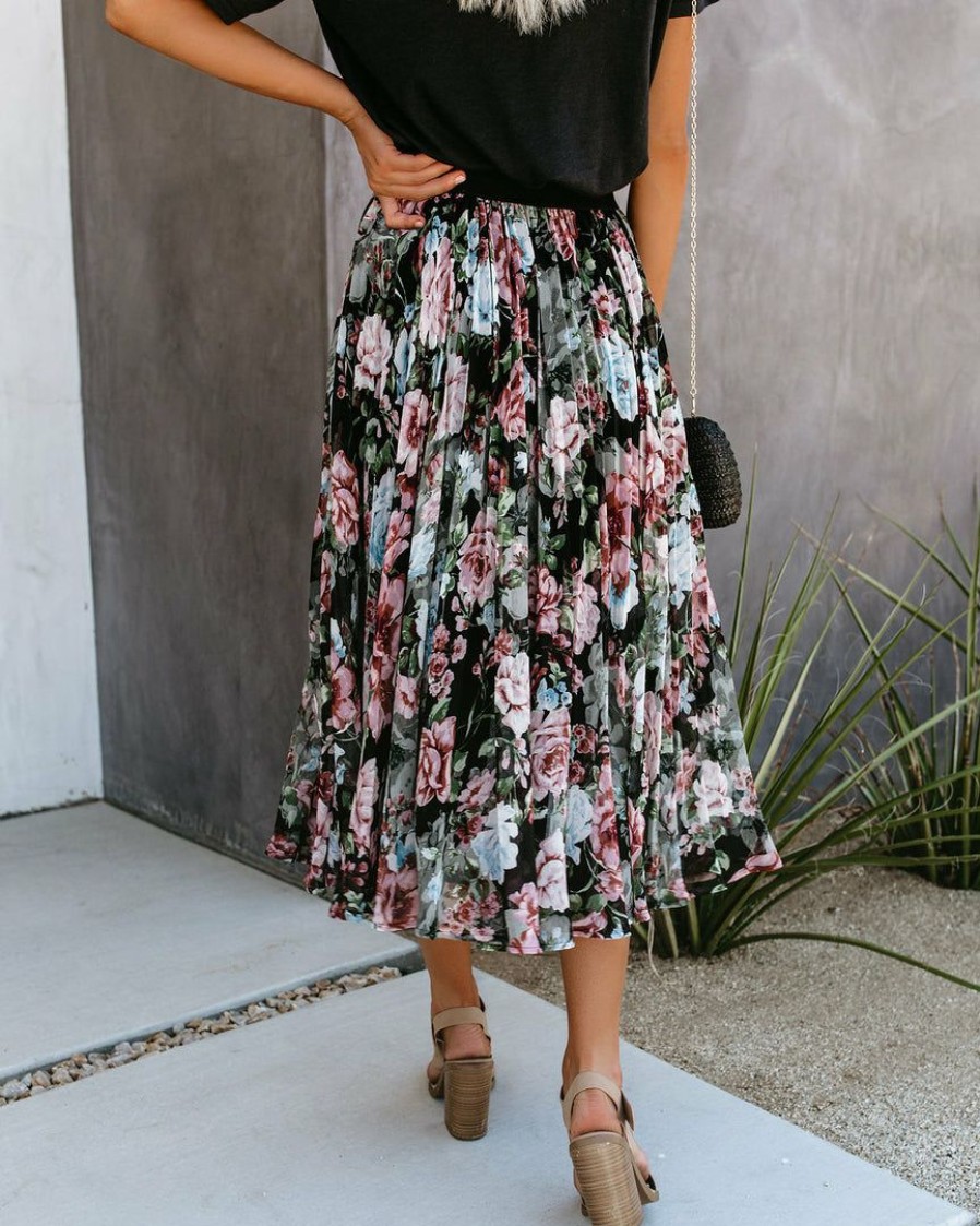 Clothing * | Dres-001 Pleats, Please Floral Midi Skirt