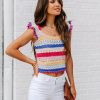 Clothing * | Blu-001 Kimpton Cotton Crochet Top Final Sale Tops