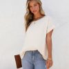 Clothing * | Entr-001 Kaycie Short Sleeve Blouse Cream Made In The Usa