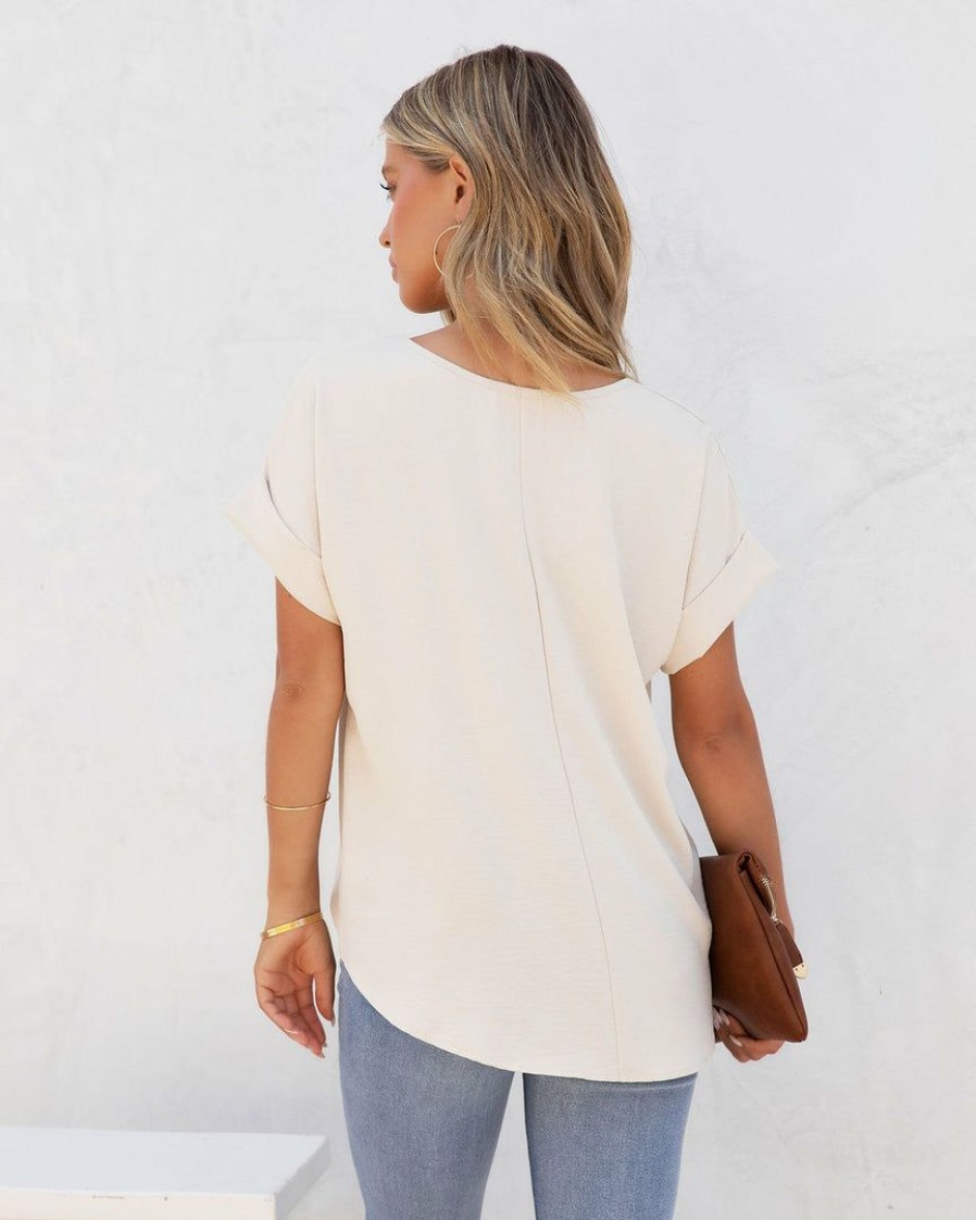 Clothing * | Entr-001 Kaycie Short Sleeve Blouse Cream Made In The Usa