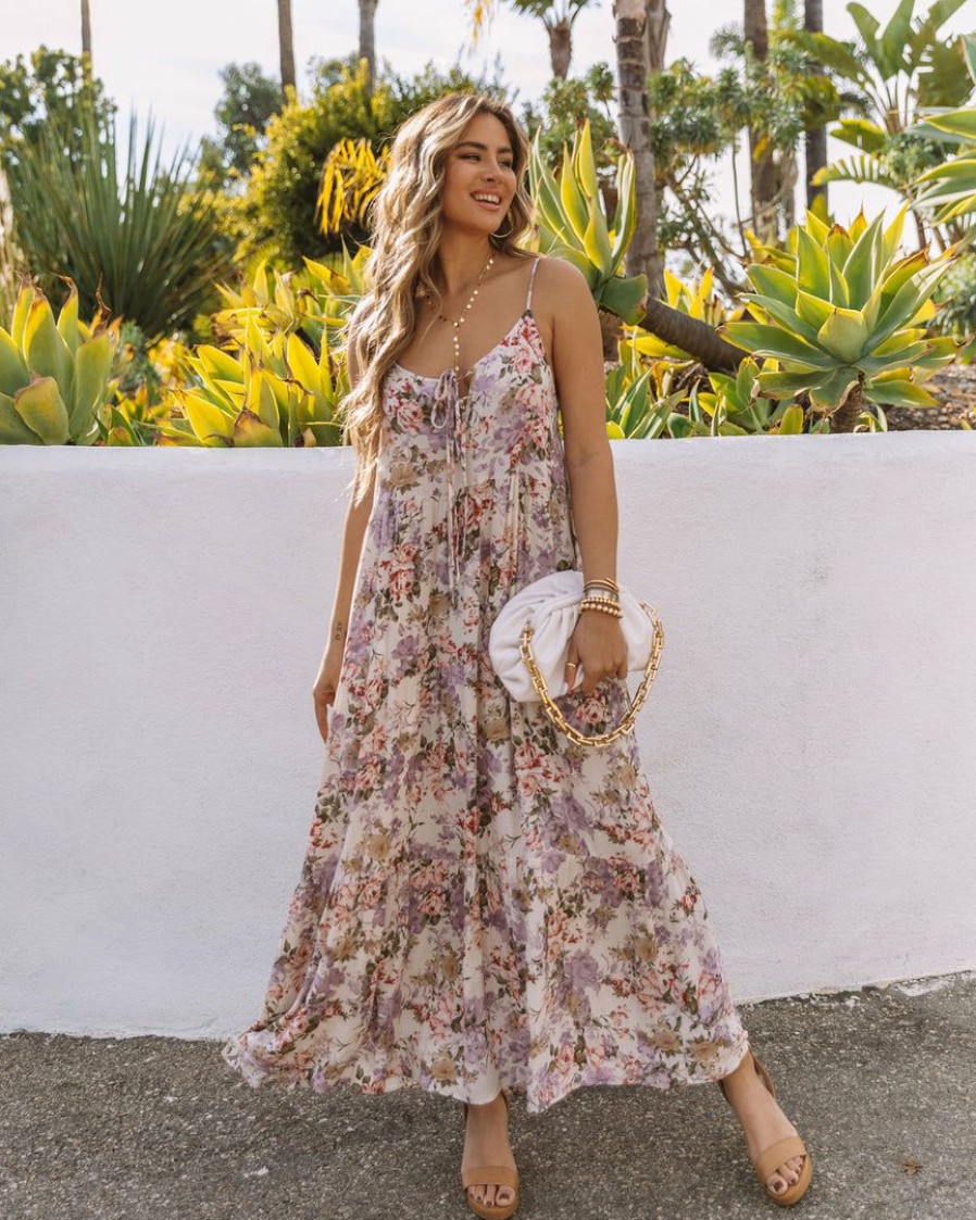 Clothing * | Dres-001 Love In The Air Tiered Floral Maxi Dress