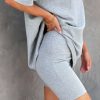 Clothing * | Mod -001 Serena Cotton Biker Shorts Heather Grey