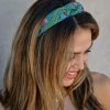 Accessories * | Acce-001 Rozario Metallic Floral Embroidered Twist Headband