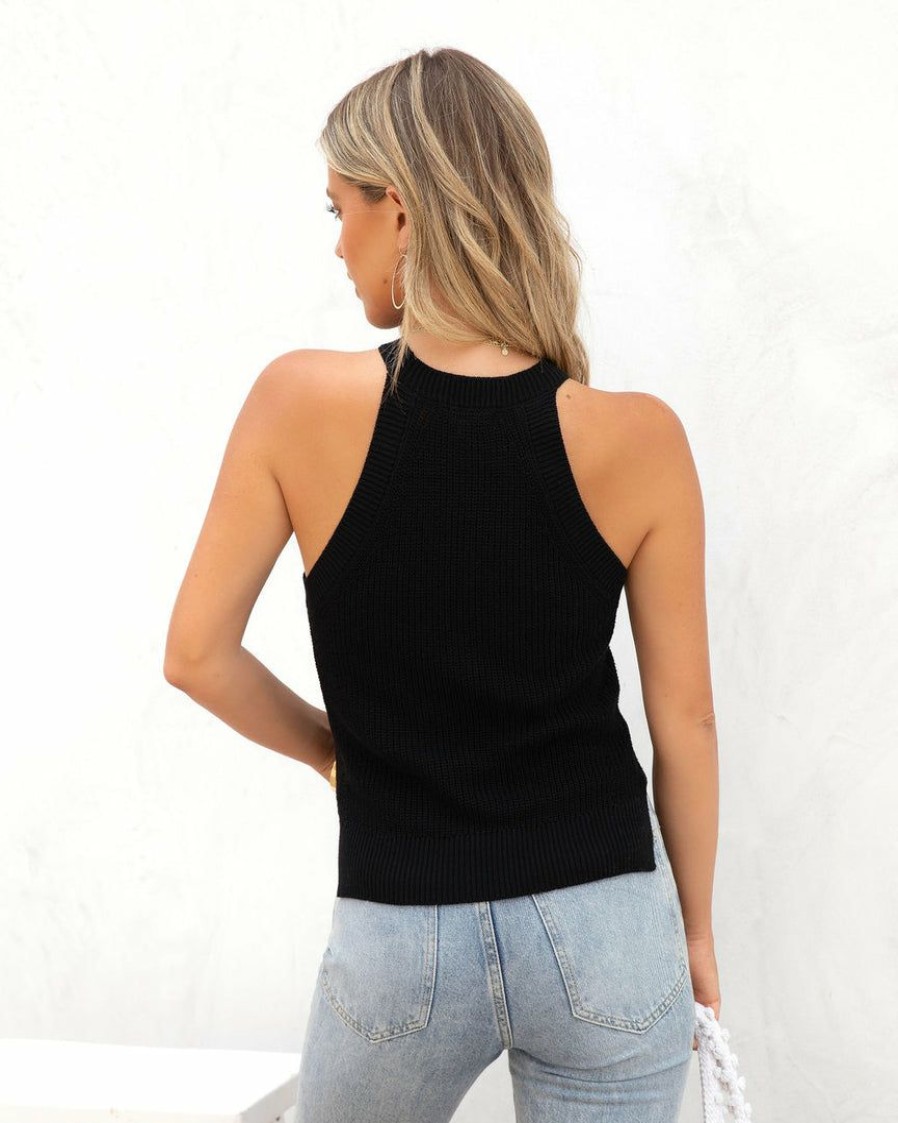 Clothing * | Blu-001 Thank You Next Knit Tank Black Sunny Daze