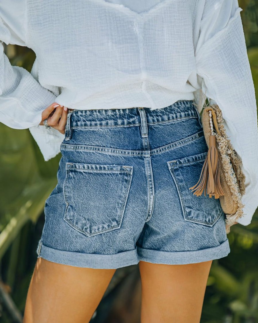 Clothing * | Kanc-001 Jacey High Rise Cuffed Denim Shorts