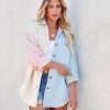 Clothing * | Endl-001 The Denim Shop All For Love Colorblock Denim Shacket Final Sale