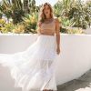 Clothing * | Enc-001 Mary-Kate Embroidered Tiered Maxi Skirt Off White Final Sale