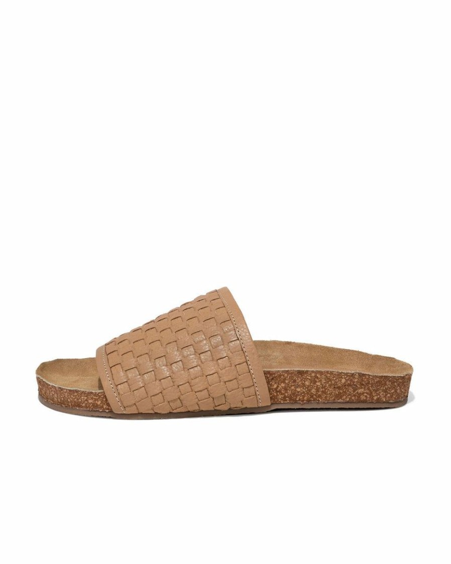 Shoes * | Band-002 Zoelle Woven Faux Leather Slide Sandal Natural Final Sale Sunny Daze