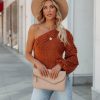 Clothing * | Flat-001 Juniper One Shoulder Knit Pom Sweater