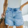 Clothing * | On T-001 Sunny Daze Hanan High Rise Distressed Denim Shorts Flash Sale