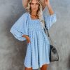 Clothing * | List-001 Treat Yourself Pocketed Pom Dress Misty Blue Dresses