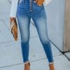 Clothing * | Kanc-001 Only The Best High Rise Button Front Skinny The Denim Shop