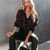 Clothing * | Skie-001 Sweaters Nika Button Front Knit Leopard Cardigan Final Sale