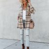 Clothing * | Fore-001 Give Thanks Pocketed Fringe Plaid Coat Coats & Jackets