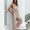 Clothing * | Vani-001 Brenna Pocketed Jumpsuit Taupe Final Sale Rompers + Jumpsuits