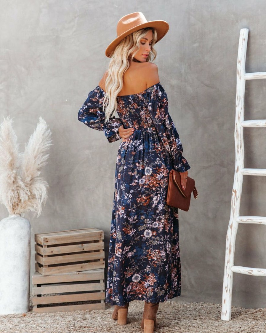 Clothing * | Dres-001 Hayes Floral Off The Shoulder Maxi Dress