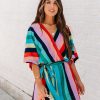 Clothing * | Enc-001 Chasing Rainbows Kimono Romper Final Sale The Vacation Shop