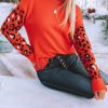 Clothing * | Thml-001 Sweaters Willie Leopard Knit Sweater Red Final Sale