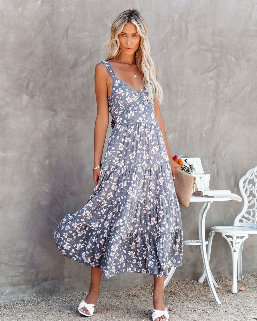 Clothing * | Dres-001 Excursion Floral Midi Dress Dresses