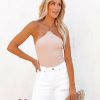 Clothing * | Blue-001 Sis Cotton Ribbed Halter Bodysuit Sand Final Sale Vici Exclusives