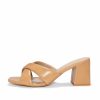 Shoes * | Fort-001 Twiggy Criss Cross Heeled Sandal Tan Final Sale Sunny Daze