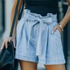 Clothing * | Do+B-001 Raya High Rise Paper Bag Waist Denim Shorts Flash Sale